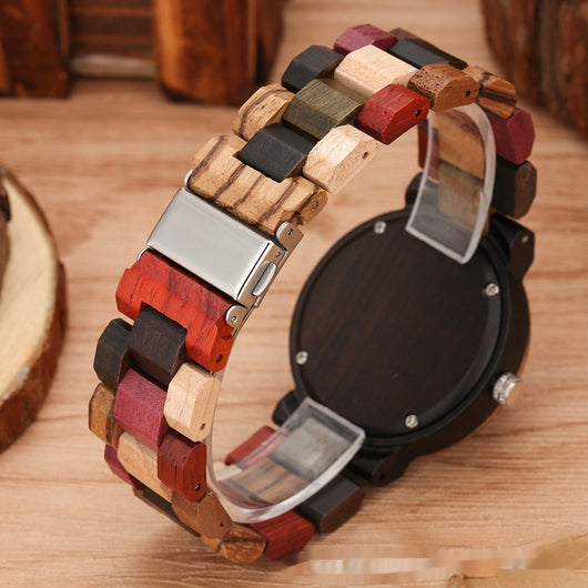 Reloj de Pulsera Mujer Madera Cuarzo Diseño Alce Colorido - Image 9