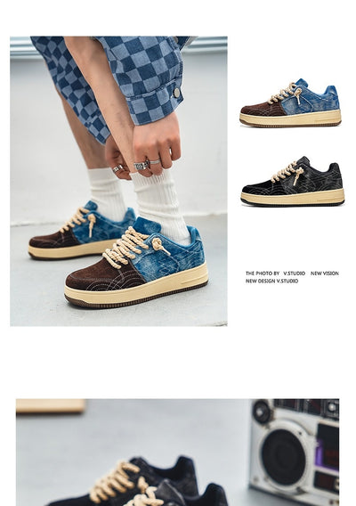 Zapatos de Skate Denim Casual para Hombre - Cordones Planos - Image 7