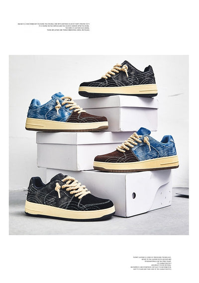 Zapatos de Skate Denim Casual para Hombre - Cordones Planos - Image 10