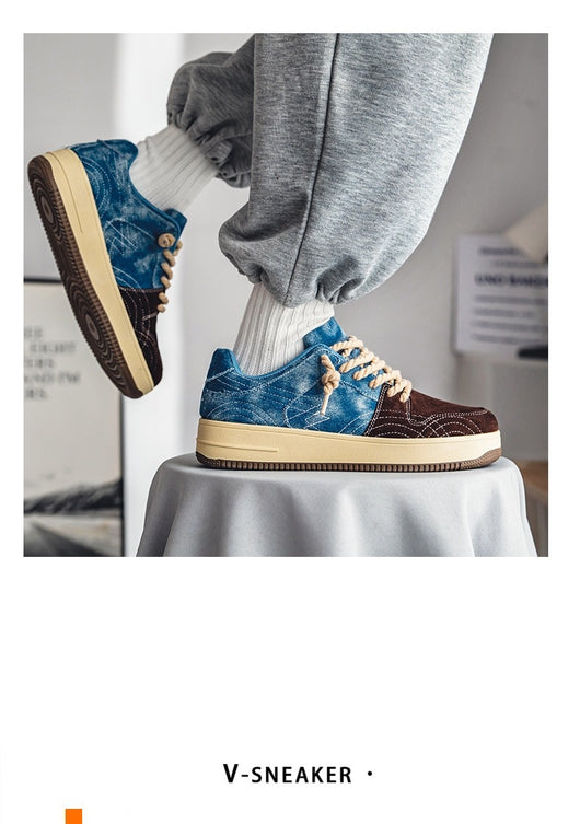 Zapatos de Skate Denim Casual para Hombre - Cordones Planos - Image 11