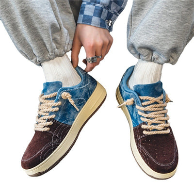 Zapatos de Skate Denim Casual para Hombre - Cordones Planos - Image 15