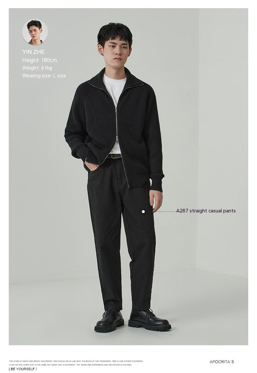 Cardigan Grueso para Hombre Anti-Pilling Corte Holgado - Image 9