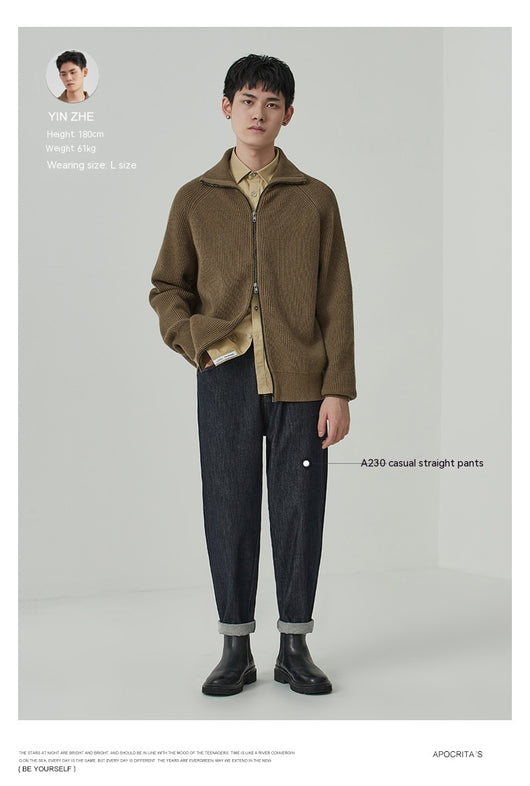 Cardigan Grueso para Hombre Anti-Pilling Corte Holgado - Image 16