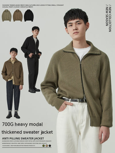 Cardigan Grueso para Hombre Anti-Pilling Corte Holgado - Image 24