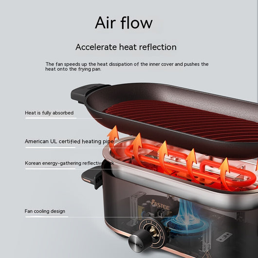 Plancha Eléctrica Parrilla Mini Asar sin Humo para el Hogar - Image 7