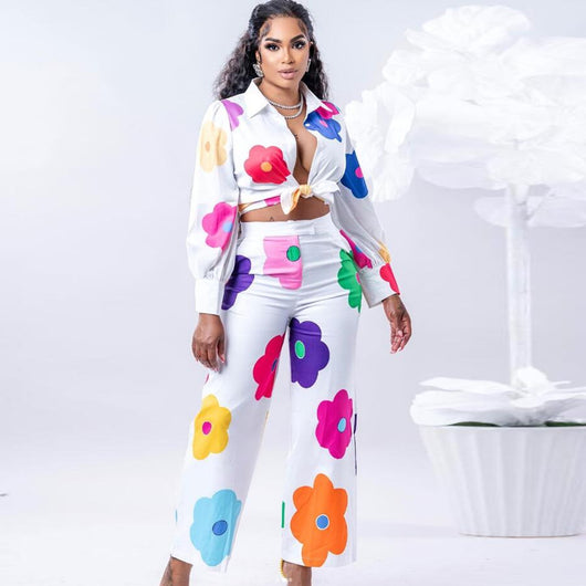 Conjunto de Dos Piezas Estampado para Mujer - Camisa y Pantalón - Image 33