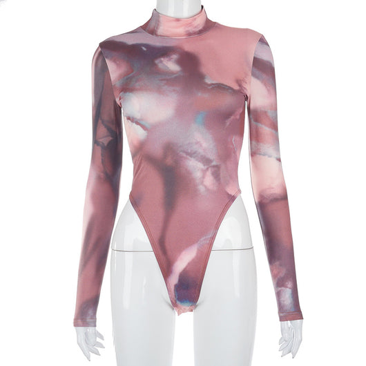 Bodysuit Ajustado de Cuello Redondo con Estampado y Mangas Largas para Mujer - Image 13
