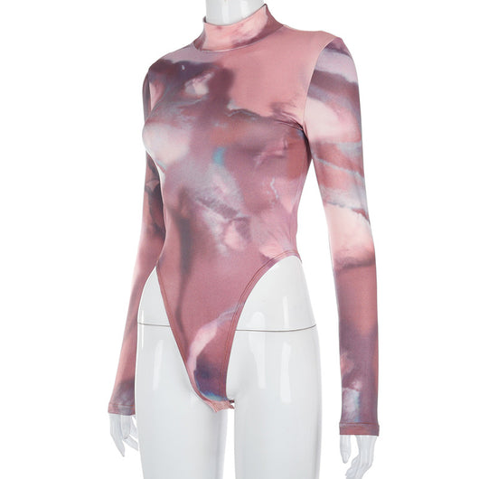Bodysuit Ajustado de Cuello Redondo con Estampado y Mangas Largas para Mujer - Image 14