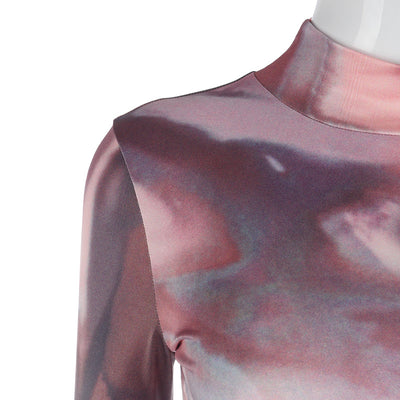 Bodysuit Ajustado de Cuello Redondo con Estampado y Mangas Largas para Mujer - Image 16