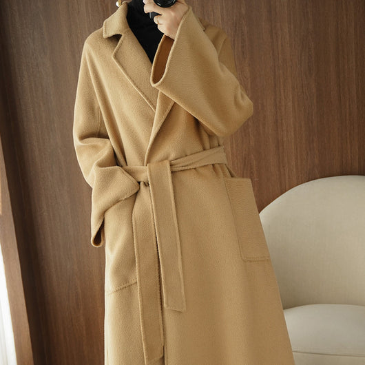 Abrigo Reversible de Cachemira para Mujer - Corte Holgado Otoño Invierno - Image 13
