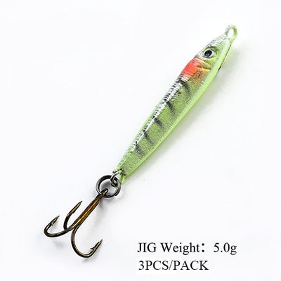 Kit de 3 Anzuelos Micro Jig de 5G para Pesca en Hielo - Señuelos de Placa Metálica - Image 15
