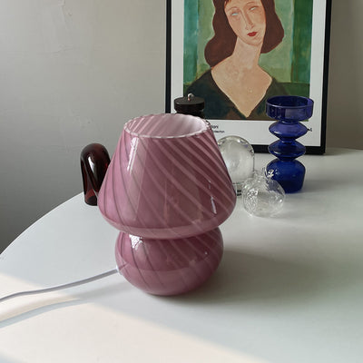 Lámpara de Mesa Retro con Base de Vidrio para Dormitorio - Image 11