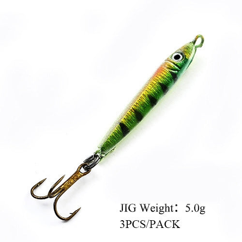 Kit de 3 Anzuelos Micro Jig de 5G para Pesca en Hielo - Señuelos de Placa Metálica - Image 21