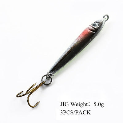 Kit de 3 Anzuelos Micro Jig de 5G para Pesca en Hielo - Señuelos de Placa Metálica - Image 24