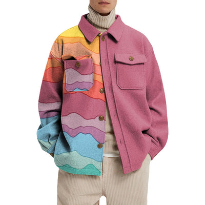 Camisa Estampada Hombre Cuello Solapa Suelta Estilo Europeo - Image 15