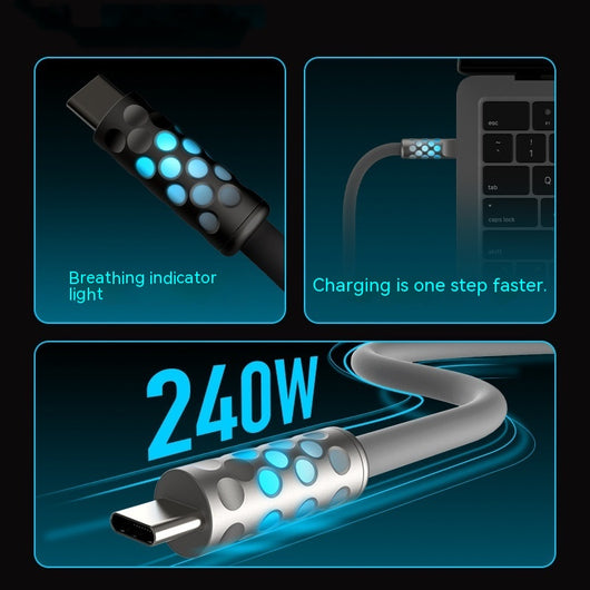 Cable de Carga Rápida de Silicona Luminiscente con Datos - Image 7
