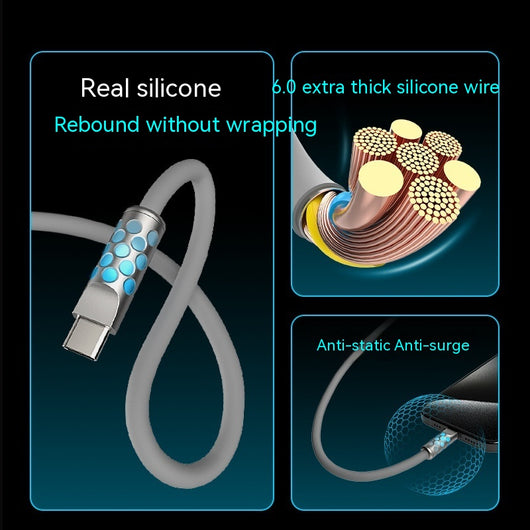 Cable de Carga Rápida de Silicona Luminiscente con Datos - Image 8