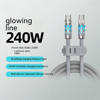 Cable de Carga Rápida de Silicona Luminiscente con Datos - Image 10