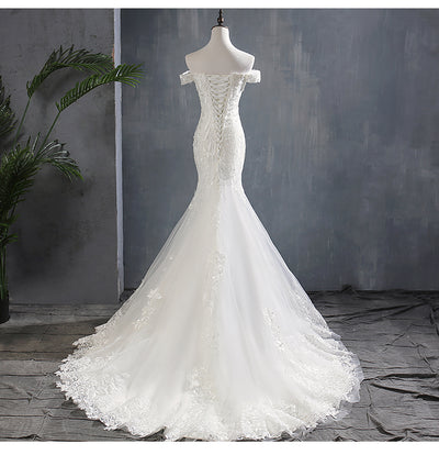 Vestido de Novia Sirena con Cola de Encaje - Image 3