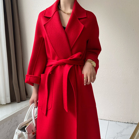 Abrigo Reversible de Cachemira para Mujer - Corte Holgado Otoño Invierno - Image 24