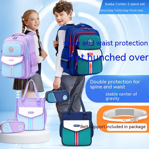 Mochila Escolar Ergonómica con Soporte Lumbar y Protección Impermeable