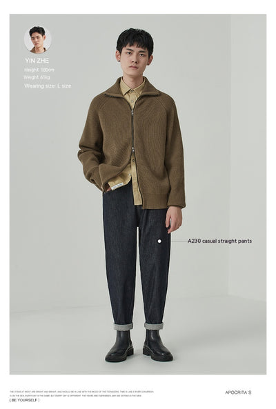 Cardigan Grueso para Hombre Anti-Pilling Corte Holgado - Image 37