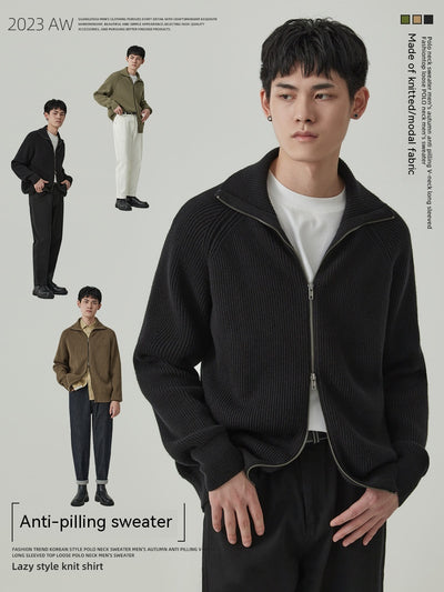 Cardigan Grueso para Hombre Anti-Pilling Corte Holgado - Image 44