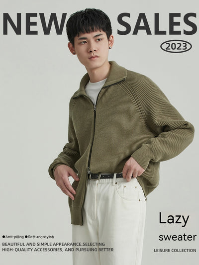 Cardigan Grueso para Hombre Anti-Pilling Corte Holgado - Image 47