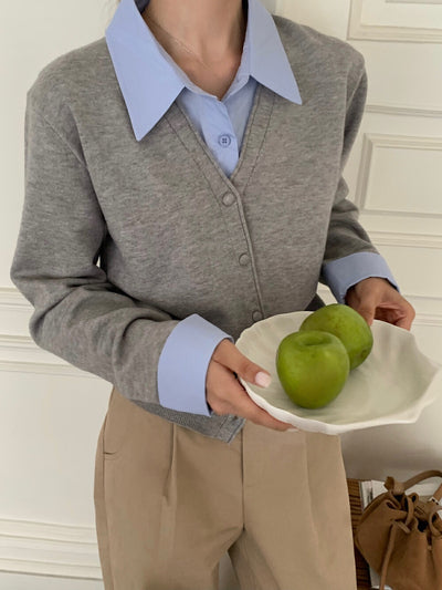 Suéter Ejecutivo Dos Texturas - Camisa y Punto Combinado para Mujer - Image 14