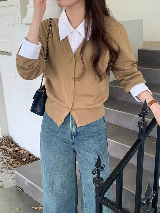 Suéter Ejecutivo Dos Texturas - Camisa y Punto Combinado para Mujer - Image 16