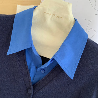 Suéter Ejecutivo Dos Texturas - Camisa y Punto Combinado para Mujer - Image 24