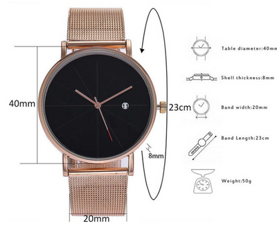Reloj de Hombre con Calendario Acero Inoxidable Malla Metálica Cuarzo - Image 7