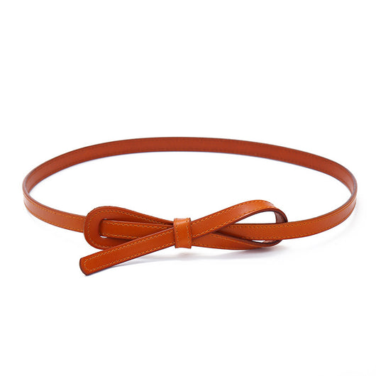 Cinturón Delgado de Cuero Sintético para Mujer con Nudo Decorativo - Image 18