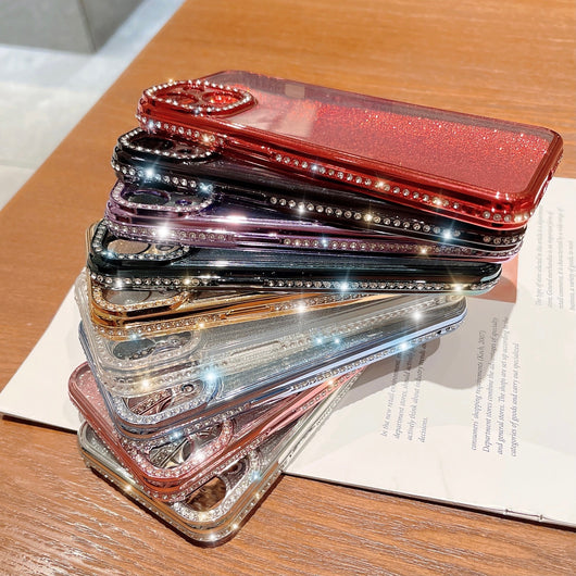 Funda Protectora Transparente con Brillo y Cristales Electrochapados - Image 13