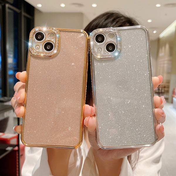 Funda Protectora Transparente con Brillo y Cristales Electrochapados