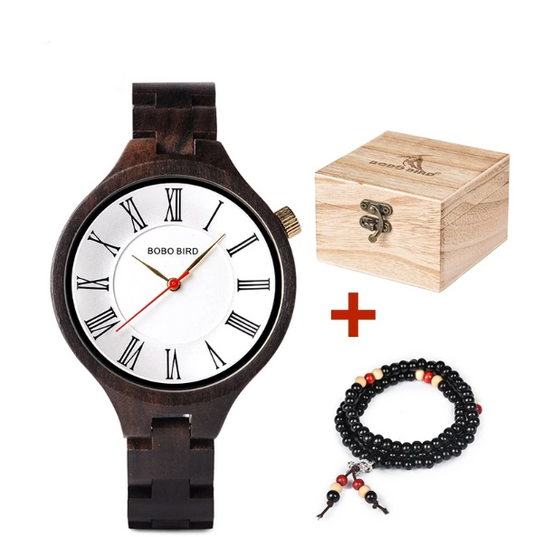 Reloj de Cuarzo con Cuerpo de Madera Natural