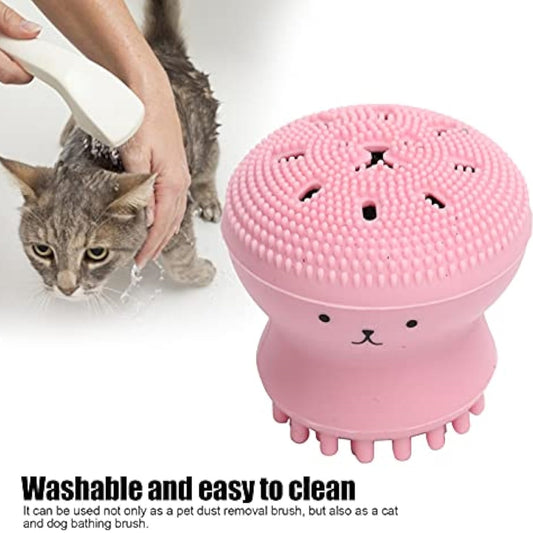 Cepillo de Baño para Perros y Gatos con Dispensador de Champú