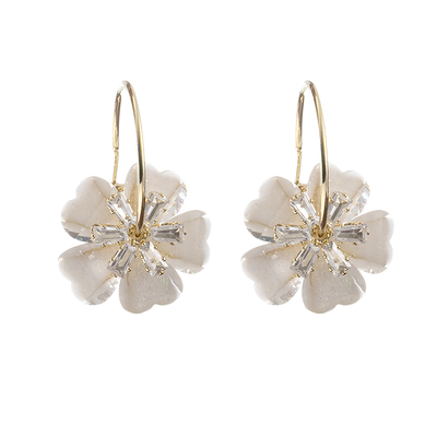 Aretes Flor de Cristal en Plata 925 con Aguja - Image 7