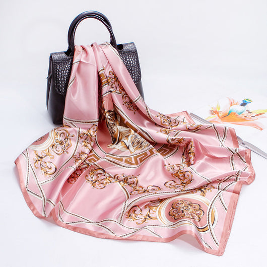 Pañuelo de Seda Sintética con Estampado Elegante para Mujer - Image 2