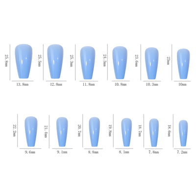 Set de 24 Uñas Postizas Cuadradas Efecto Hielo - Diseño Ballet - Image 18