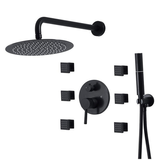 Conjunto de Ducha Empotrada Negra con Control de Temperatura - Image 16
