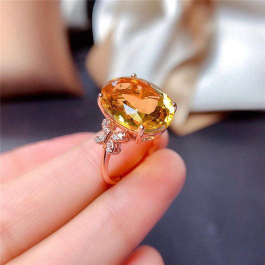 Anillo de Cuarzo Citrino Natural - Diseño Elegante y Energético - Image 7