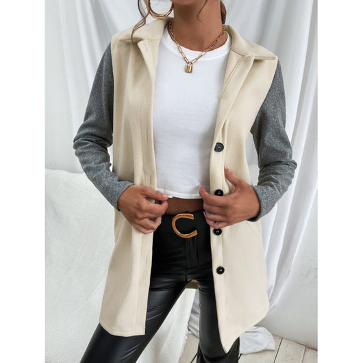Gabardina Color Block Desabotonada - Estilo Casual Moderno - Image 13