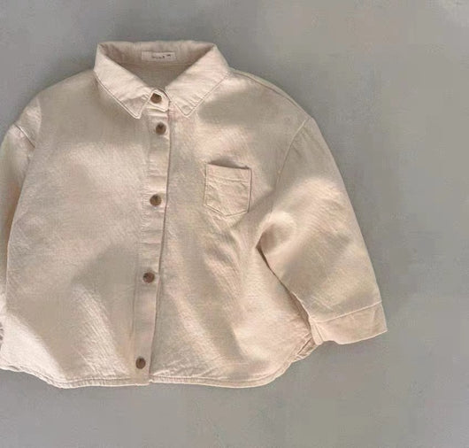 Cardigan Camisa Infantil Tipo Workwear con Bolsillo y Solapa - Image 11