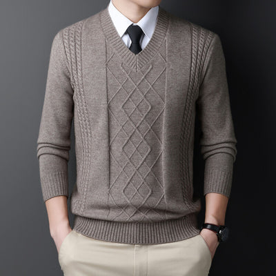 Suéter Casual para Hombre con Cuello Tipo Polo - Pullover de Punto
