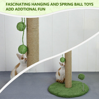 Rascador Doble con Bolas Colgantes para Gatos - Tabla de Sisal - Image 4