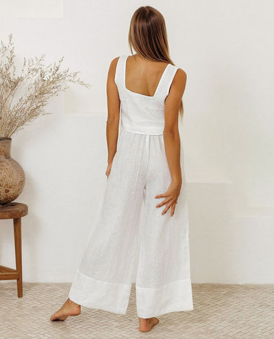Conjunto Holgado de Lino y Algodón - Chaleco sin Mangas y Pantalón Suelto - Image 6