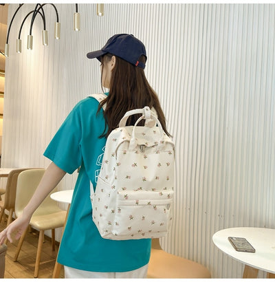 Mochila Escolar Estilo Coreano con Flores para Niñas - Primaria y Secundaria - Image 15