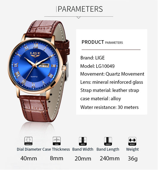 Reloj de Cuarzo Elegante para Mujer con Calendario Dual y Resistencia al Agua - Image 18