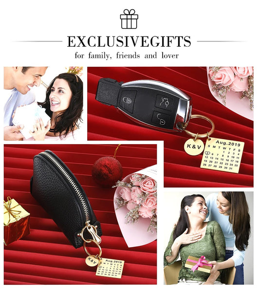 Llavero Calendario Personalizado Grabado a Mano Acero Inoxidable Regalo Pareja - Image 8